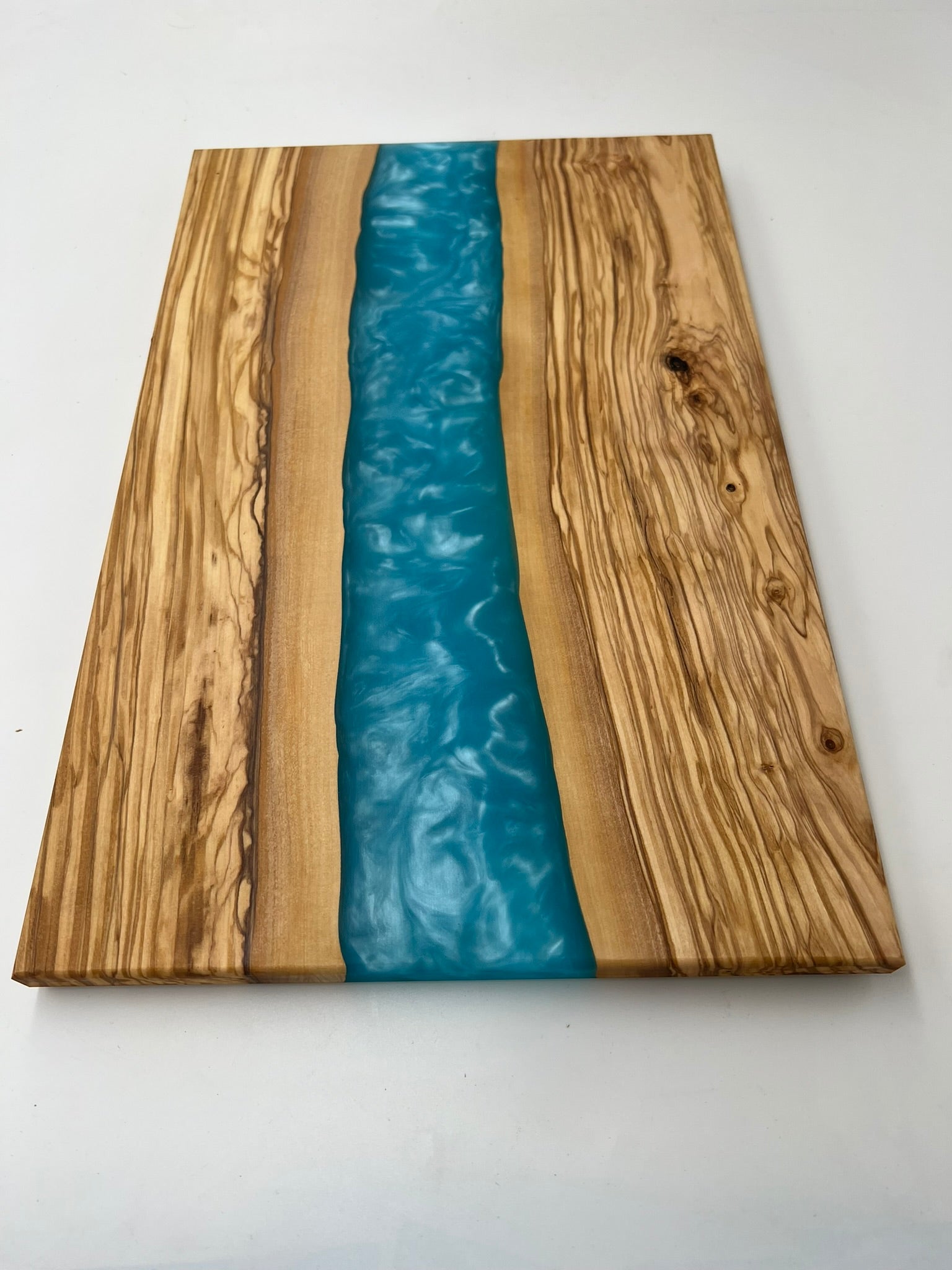 Oak & Blue water resin cutting board —